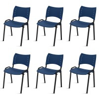 Pack de 6 sillas Smart con estructura epoxy negra y carcasas de plástico (Diferentes colores)